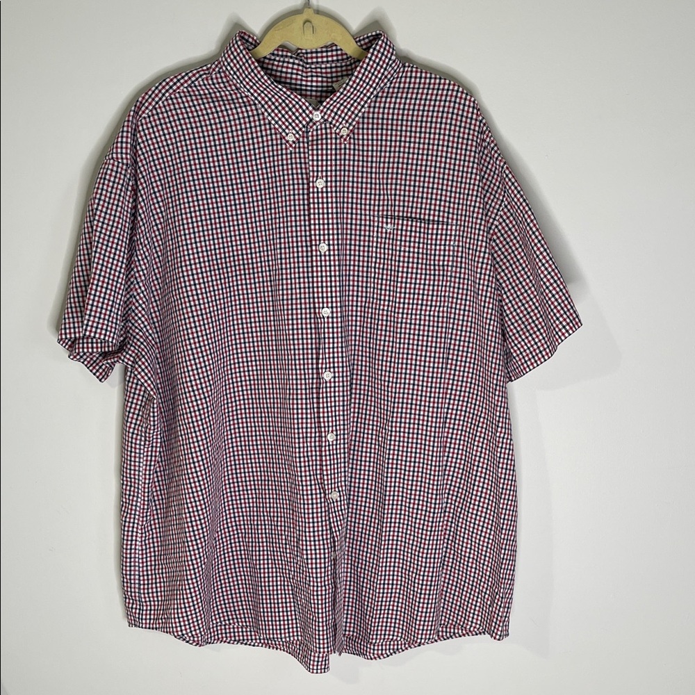 Dockers Men's Red and Blue Checkered Button Down Shirt